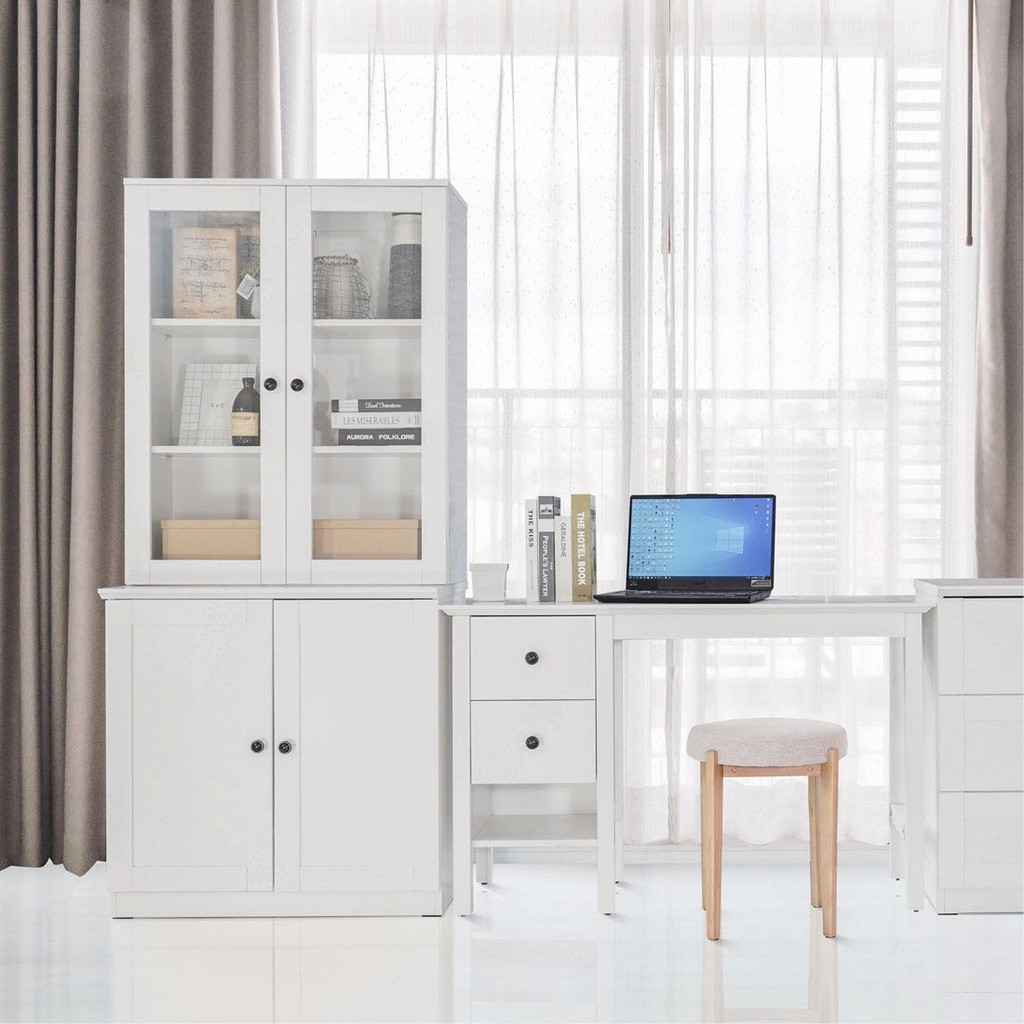 Koncept Furniture  Working Desk Sets 200 cm. Moneta White White