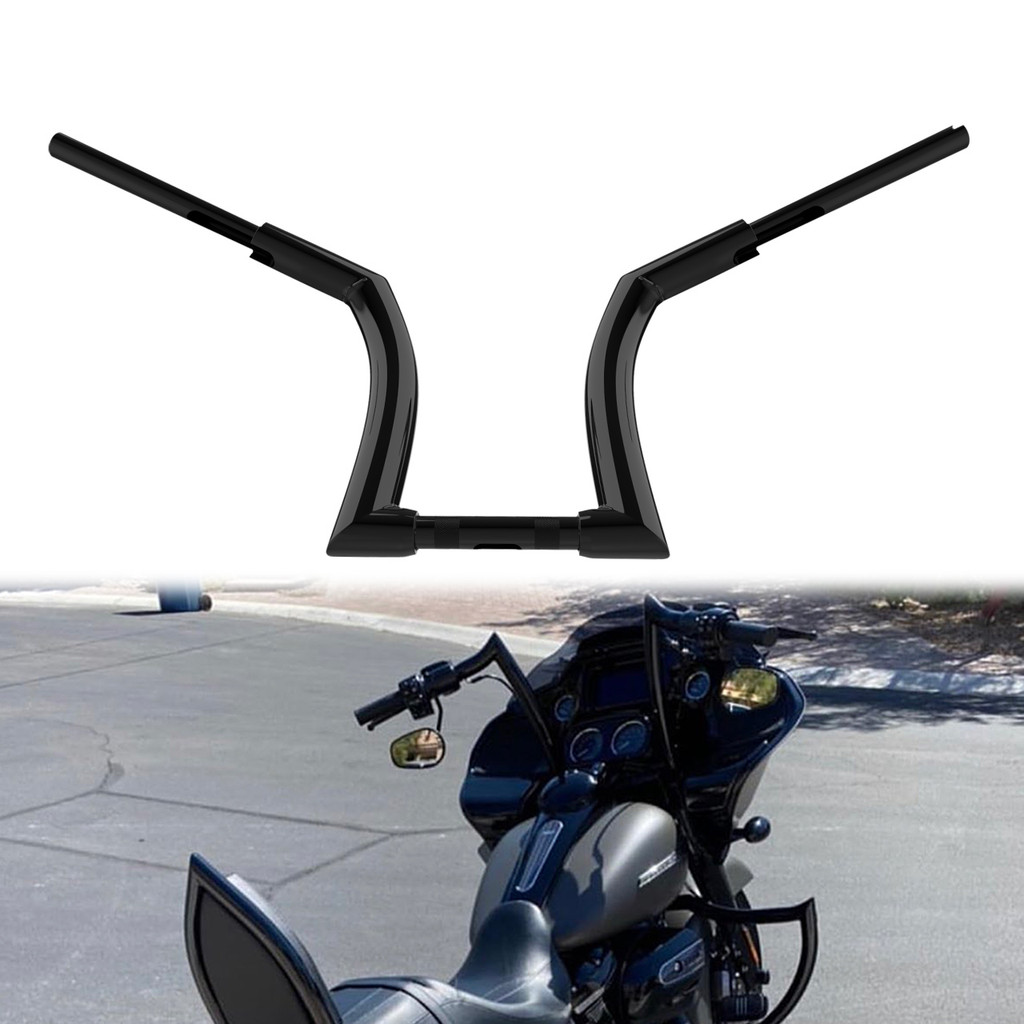สีดํา 14 "16" Ape แขวนแฮนด์ 1.25 "Riser สําหรับ Harley สําหรับ Road King สําหรับ Road Glide 14-23