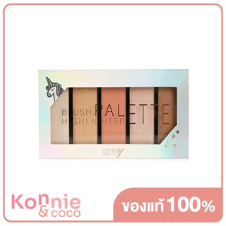 Ashley Highlight Blush Bronze Palette 22.5g พาเลทแบบ all-in-one 5 เฉดสีสำหรับตกแต่งใบหน้า.