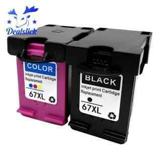 【dealslick】กล่องหมึก 67xl สีดํา และพลาสติก หลากสี สําหรับเครื่องพิมพ์ HP67 XL Ink DeskJet 1255 2732 4140 4155