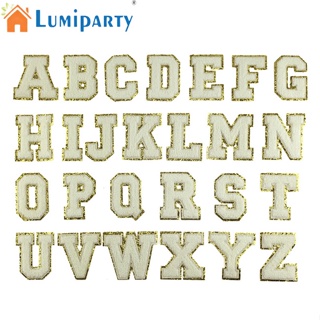 Lumiparty แผ่นแพทช์ ปักลายตัวอักษรภาษาอังกฤษ 26 ตัว หลากสี สําหรับตกแต่งเสื้อผ้า กระเป๋า