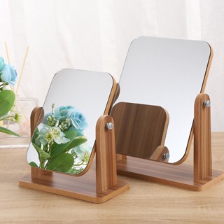 Spot second hair# mirror makeup mirror portable portable dormitory desktop home rotatable dressing mirror wooden mirror makeup 8.cc