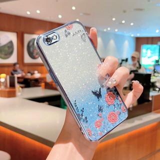 เคส iPhone 6Plus 6SPlus 6 6S เคสโทรศัพท์มือถือ แบบนิ่ม ลายดอกไม้ สีชมพู สําหรับ -HYB