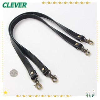 Clever อะไหล่หูหิ้วกระเป๋า ผ้าแคนวาส หนังวัวแท้ ติดตั้งง่าย สีดํา 58 ซม. สําหรับกระเป๋าสะพายไหล่ 2 ชิ้น