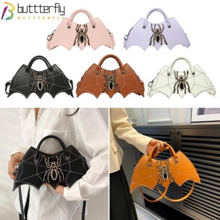 Buttterfly กระเป๋าสะพายไหล่ กระเป๋าถือ หนัง PU รูปปีกค้างคาว มีหูหิ้ว ปรับได้ สไตล์ฮาโลวีน สําหรับสตรี Y2K