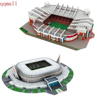Qqmall โมเดลสนามฟุตบอล 3D กระดาษสเตเดียม ขนาดใหญ่ DIY สําหรับเด็ก