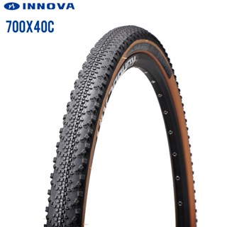 INNOVA PRO 700C จักรยานถนนยาง700x40C 40-622พอดี29er Mtb กรวดจักรยานสีเหลืองด้านลวดลูกปัดเบา565กรัม