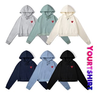 เสื้อกันหนาวแขนยาว มีฮู้ด ผ้าฝ้าย ขนาดใหญ่ ปักลายหัวใจ สีแดง แฟชั่นคู่รัก สไตล์เกาหลี สําหรับผู้หญิง และผู้ชาย