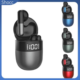 Shocc หูฟังสเตอริโอไร้สาย พร้อมเคสชาร์จ พร้อมไมโครโฟนในตัว สําหรับเล่นเกมโทรศัพท์มือถือ