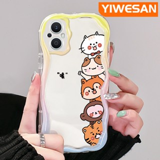 เคสโทรศัพท์มือถือแบบนิ่ม ใส กันกระแทก ลายการ์ตูนสัตว์น่ารัก สีครีม สําหรับ OPPO Reno 7Z 5G Reno 8Z Reno7 Lite Reno8 Lite F21 Pro 5G F21s Pro 5G