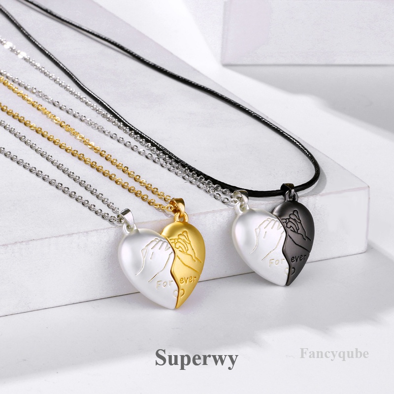 SWY 2 ชิ้น/เซ็ต Mutual Attraction คู่จับคู่สร้อยคอแม่เหล็กมือในมือจี้สัญญารักเครื่องประดับ