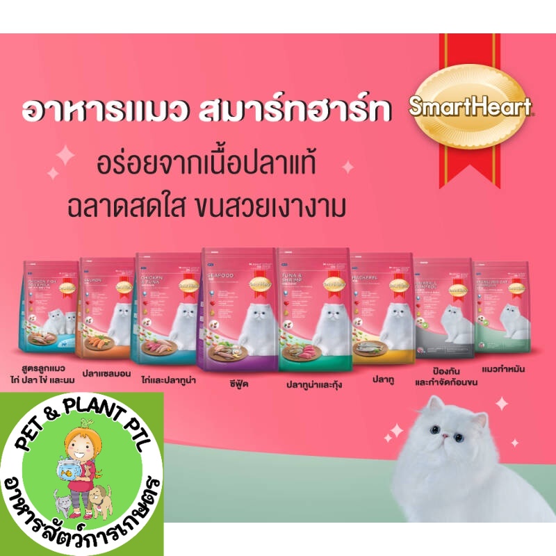 [1.2kg]Smartheart cat food อาหารแมว สมาร์ทฮาร์ท อาหารสำหรับแมวทุกสายพันธุ์ ขนาด 1.2kg