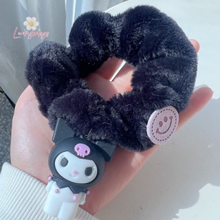 Luckybabys&gt; Sanrio Kawaii ยางรัดผม ผ้ากํามะหยี่ขนนิ่ม ลายการ์ตูนอนิเมะ Kulomi Melody น่ารัก สําหรับเด็กผู้หญิง