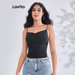 Lovito เสื้อกล้ามลําลอง สีพื้น สําหรับผู้หญิง LBE03004 (สีดํา)