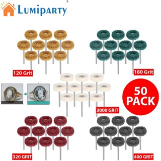 Lumiparty ล้อขัด 50 ชิ้น พร้อมก้าน 1/8 นิ้ว 3 มม. สําหรับเครื่องมือโรตารี่