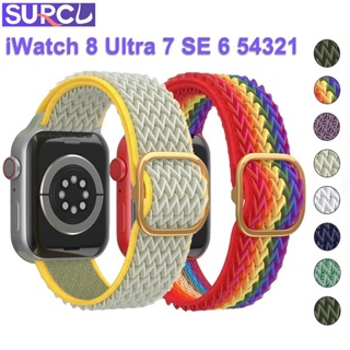 สายนาฬิกาข้อมือไนล่อน ปรับได้ สําหรับ Apple watch band 49 มม. 45 มม. 44 มม. 40 มม. 41 มม. iWatch series Ultra 3 4 5 se 6 7 8 42 มม. 38 มม.