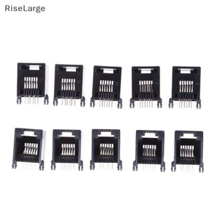 [RiseLarge] ใหม่ ซ็อกเก็ตแจ็คเครือข่ายคอมพิวเตอร์ PCB RJ11 RJ12 6P6C 10 ชิ้น ต่อชุด