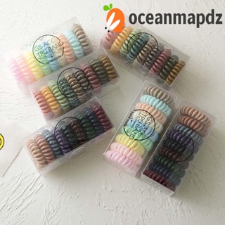 Oceanmapdz ยางรัดผมเรซิ่น สไตล์เกาหลี สําหรับผู้หญิง 9 ชิ้น ต่อชุด