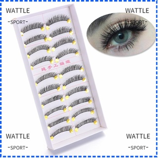 Wattle ขนตาปลอม แบบยาว ดูเป็นธรรมชาติ สําหรับแต่งหน้า 10 คู่