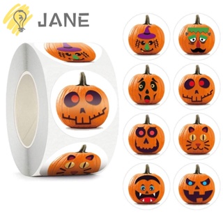 Jane สติกเกอร์ฉลาก ลายฟักทองผี น้ําหนักเบา แฮนด์เมด DIY สําหรับตกแต่งฮาโลวีน 2 ชิ้น