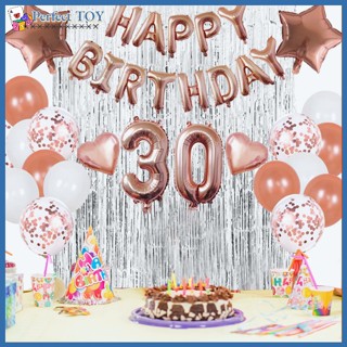 Pst ลูกโป่งฟอยล์ 30th Happy Birthday 30th สําหรับตกแต่งปาร์ตี้วันเกิด