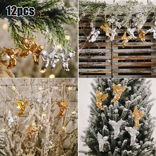 ⭐NEW ⭐Durable and Stunning 12 Angel Christmas Tree Ornaments in Gold and Silver