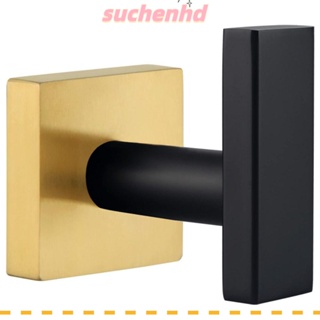 Suchenhd ตะขอแขวนผ้าขนหนู สเตนเลส 304 ทรงสี่เหลี่ยม สีดํา และสีทอง สําหรับติดผนังห้องน้ํา