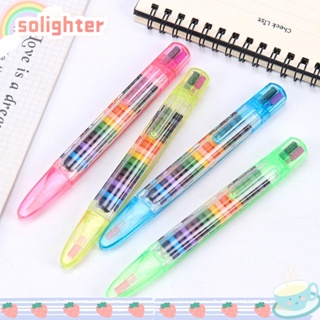 SOLIGHTER ดินสอขี้ผึ้ง ศิลปะ DIY สําหรับเด็ก 20 สี ของขวัญ กราฟฟิติ ปากกา