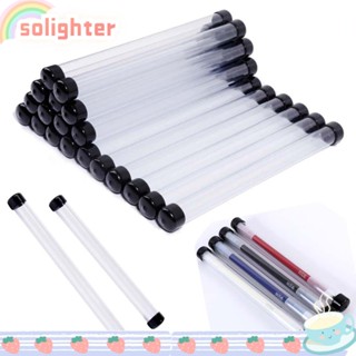 Solighter หลอดปากกาหมุน Pvc อุปกรณ์สํานักงาน และโรงเรียน ปากกาเติมปากกา จัดระเบียบ