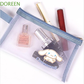 กระเป๋าใส่เหรียญ เครื่องสําอาง ลายการ์ตูนสุนัข Cinnamoroll DOREEN Kuromi น่ารัก แบบพกพา สีโปร่งใส สําหรับเด็ก