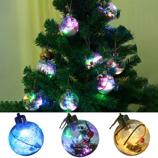 Christmas_ ลูกบอลไฟ LED เรืองแสง 8 ซม. น้ําหนักเบา หลากสี สําหรับแขวนตกแต่งปาร์ตี้คริสต์มาส