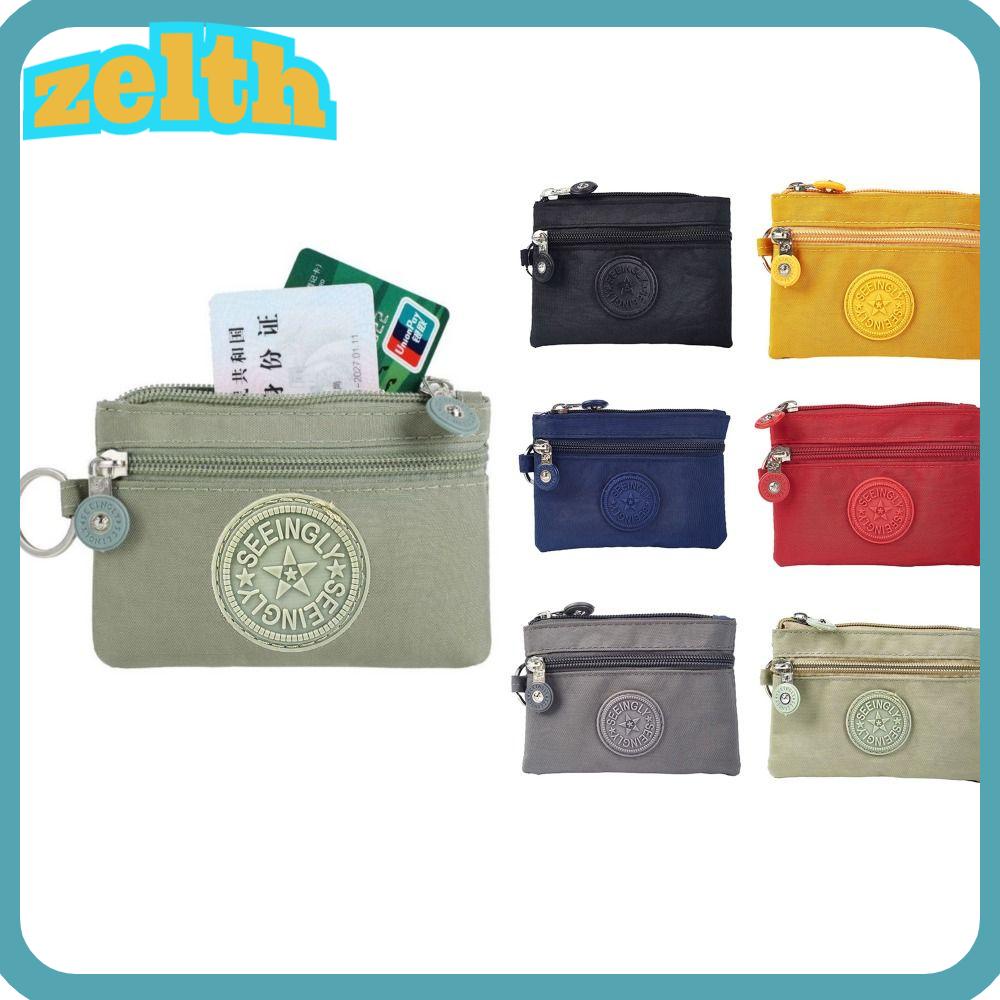 Zelth กระเป๋าสตางค์ กระเป๋าใส่เหรียญ ผ้าแคนวาส กันน้ํา พร้อมพวงกุญแจ สําหรับผู้ชาย และผู้หญิง 2024