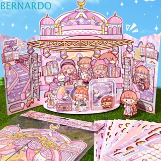 Bernardo หนังสือสติกเกอร์ ลายการ์ตูน Montessori Girl Busy Book เสียงเงียบ DIY สําหรับติดตกแต่ง