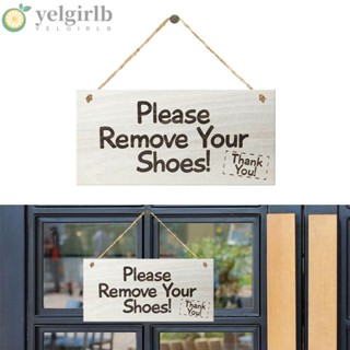 Yelgirlb ป้ายไม้เตือนความจํา ลาย Please Remove Your Shoes Rustic Style สําหรับตกแต่งประตู สํานักงาน โรงแรม