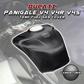 ฝาครอบถังแก๊ส คาร์บอนไฟเบอร์ 100% อุปกรณ์เสริม สําหรับรถจักรยานยนต์ Ducati Panigale V4 V4S V4R 2018-2022 2019 2020 2021