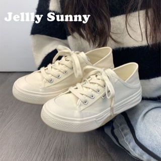  Jellly Sunny  รองเท้าผ้าใบผู้หญิง พื้นหนา ใส่สบาย สไตล์เกาหลี รองเท้าแฟชั่นผู้หญิง มีความนุ่มนวล 2023 ใหม่ FYD2390RJZ 37Z230911