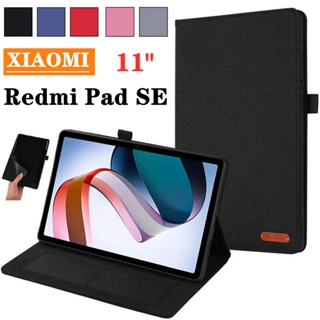 เคสแท็บเล็ตหนัง ฝาพับ กันกระแทก พร้อมช่องใส่บัตร สําหรับ Xiaomi Redmi Pad SE 11 นิ้ว 2023