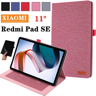 เคสแท็บเล็ตหนัง ฝาพับ กันกระแทก พร้อมช่องใส่บัตร สําหรับ Xiaomi Redmi Pad SE 11 นิ้ว 2023