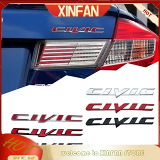 Xinfan สติกเกอร์ตราสัญลักษณ์ Civic Hood Fender trunk Rear Bonnet 3D สําหรับติดตกแต่งรถยนต์ Civic Mugen Accord Odyssey Fit JAZZ CRV