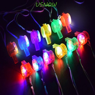 Usnow นกหวีดไฟฟ้า LED เรืองแสงในที่มืด พร้อมเชือกเส้นเล็ก ของเล่นสําหรับเด็ก