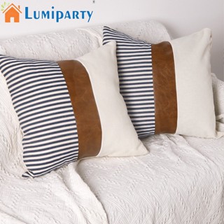 Lumiparty ปลอกหมอนอิงโซฟา ผ้าลินิน ลายทาง เรียบง่าย สําหรับห้องนั่งเล่น