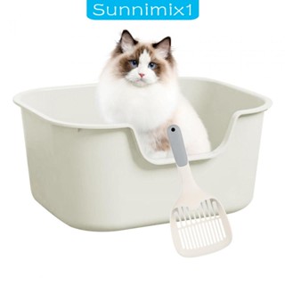 [Sunnimix1] ถาดทรายแมว แบบเปิด ด้านสูง สําหรับห้องน้ําแมว