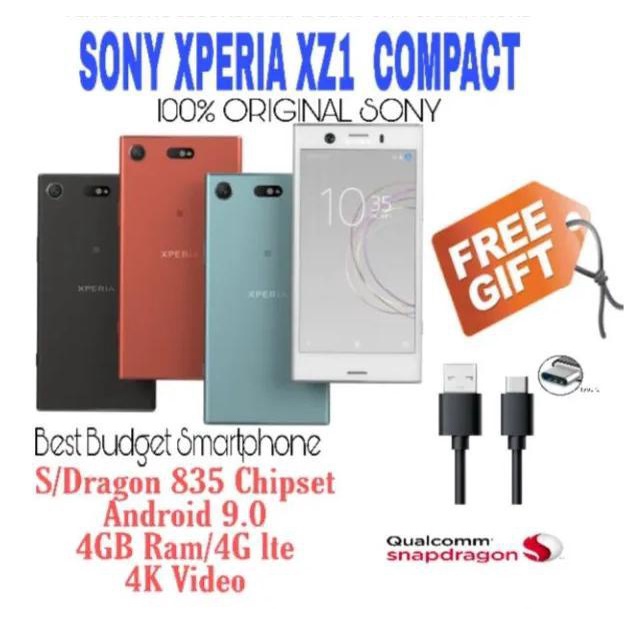 【พร้อมส่ง】สมาร์ทโฟน Sony Xperia XZ1 Compact 20MP 5.2 นิ้ว CellPhone 4G WIFI Android (4+32GB)(4G LTE)(ของแท้ 100% ใช้แล้ว 98%)