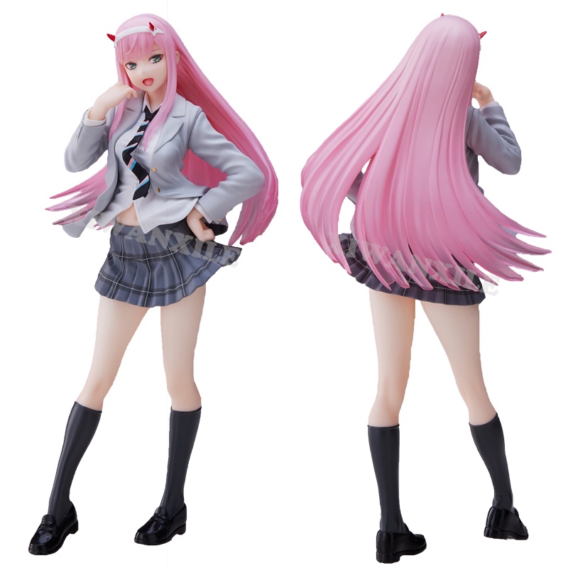 18cm DARLING in the FRANXX 02 Anime Girl Figure School Uniform Zero Two Sexy Action Figure Adult Colletible Model Doll T
