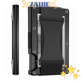 Zaijie24 กระเป๋าสตางค์ โลหะ อลูมิเนียม ทรงสลิม สําหรับใส่บัตรเครดิต