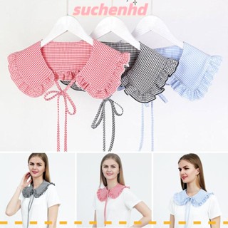 Suchenhd เสื้อเชิ้ตคอปกปลอม โพลีเอสเตอร์ สไตล์วินเทจ ถอดออกได้ คลาสสิก แฟชั่นสําหรับผู้หญิง