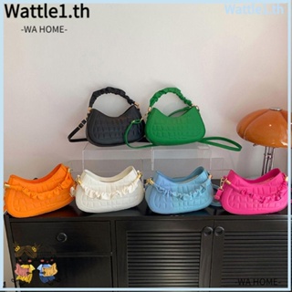 Wttle กระเป๋าสะพายไหล่ กระเป๋าถือ หนัง Pu ความจุสูง สีพื้น สําหรับสตรี