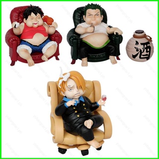 โมเดลฟิกเกอร์ อนิเมะ One Piece Fat Luffy Sanji Zoro ของเล่น ของสะสม สําหรับตกแต่งบ้าน