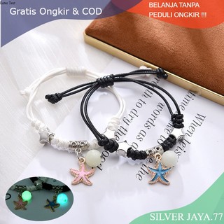 Gelang Sepasang Bercahaya Gelang Couple Anyaman Dapat Disesuaikan Fashion Korea Wanita Pria Pasangan Gl-41