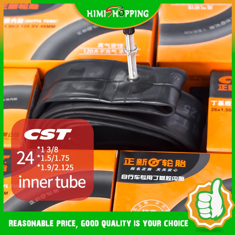 ท่อด้านใน CST 24 นิ้ว 24*1.5 1.75 24*1.95 2.125 24X1 3 8 32 มม. 35 มม. 48 มม. อุปกรณ์เสริมจักรยานเสือภูเขา 1 ชิ้น